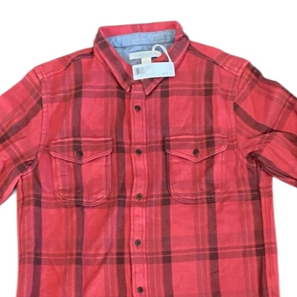 Outerknown Red Plaid Button Down Shirt - image 1